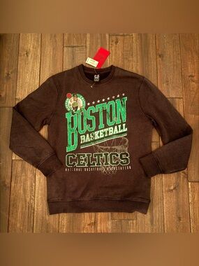 Boston Celtics Ultra Game Dark Gray/Black Distressed Style Sweatshirt Mens S NWT